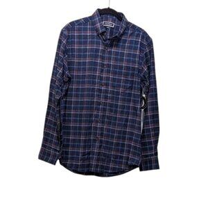 Club Room Men's Regular Fit Brushed Plaid Shirt NWT